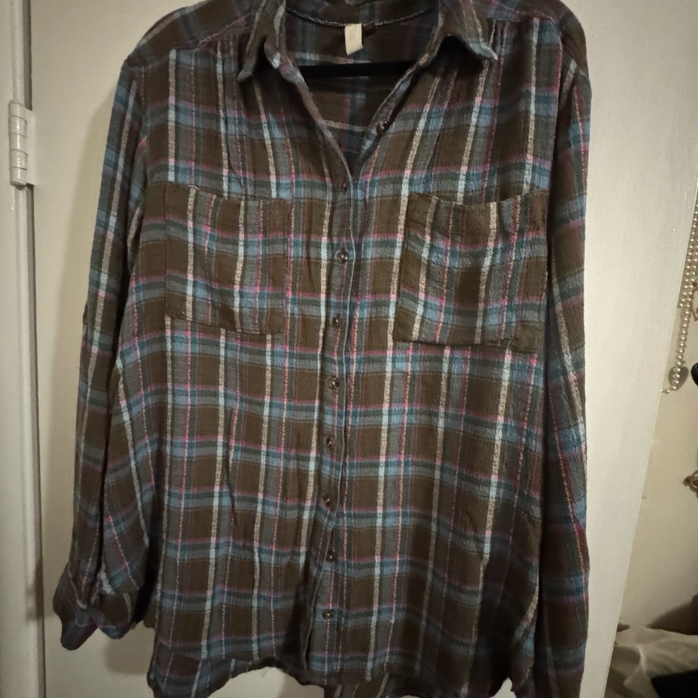 Pilcro Multicolor Plaid Button-Down Shirt